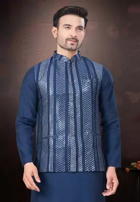Outluk wedding collection  pure silk mens modi jacket kurta pajama 2