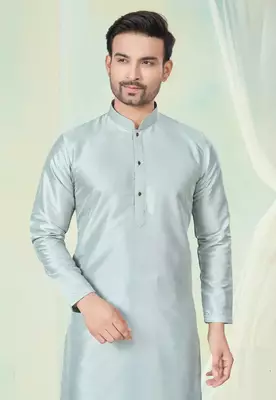 grey pure silkkurta pajama 2