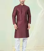 Brown pure silk mens wholesale kurta pajama for mens
