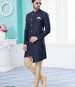 Havy zari jackard with thread work havy indowestern sherwani set
