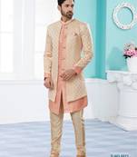Havy banarasi jackard with stone and thred zari work indowestern sherwani