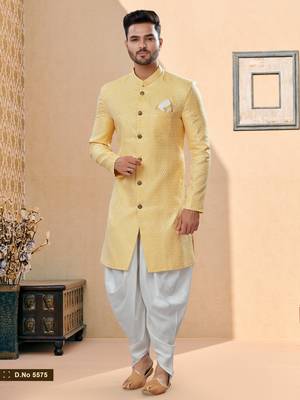 Havy banarasi jackard with thread work indowestern sherwani 1
