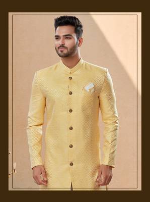 Havy banarasi jackard with thread work indowestern sherwani 2
