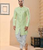 Havy banarasi jackard with thread work indowestern sherwani