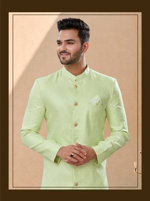 Havy banarasi jackard with thread work indowestern sherwani 2