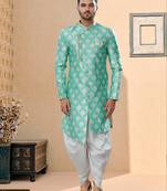 Havy banarasi jackard with stone and thread zari work indowestern sherwani