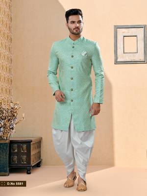 Havy banarasi jackard with thread work indowestern sherwani 1