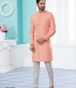 Havy classic sherwani with thread embroidered n stones work over the sherwani