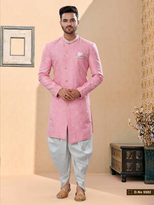 Havy banarasi jackard with thread work indowestern sherwani 1