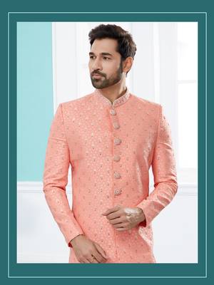 Havy classic sherwani with thread embroidered n stones work over the sherwani 2