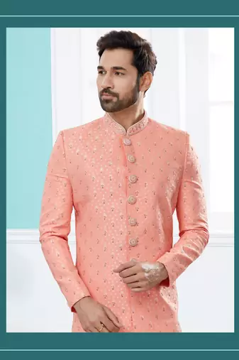 Havy classic sherwani with thread embroidered n stones work over the sherwani