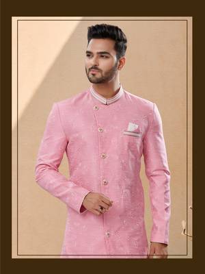 Havy banarasi jackard with thread work indowestern sherwani 2