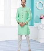 Havy classic sherwani with thread embroidered n stones work over the sherwani