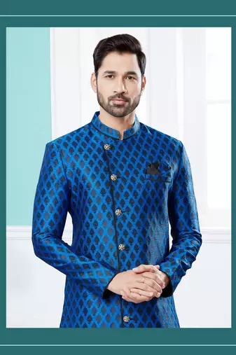 Havy banarasi jackard indowestern sherwani