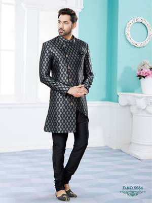 Havy banarasi jackard indowestern sherwani 1
