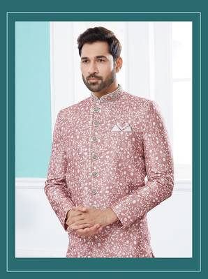 Havy classic sherwani with thread embroidered n stones work over the sherwani 2