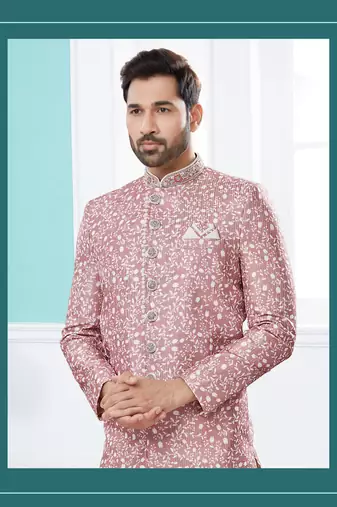 Havy classic sherwani with thread embroidered n stones work over the sherwani