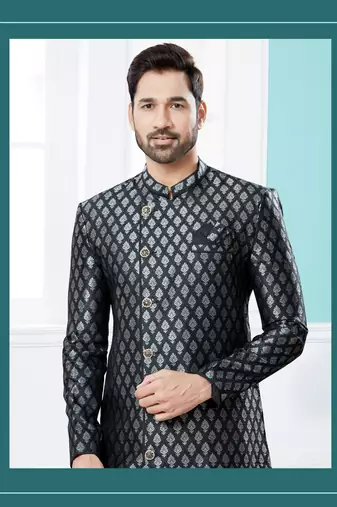 Havy banarasi jackard indowestern sherwani