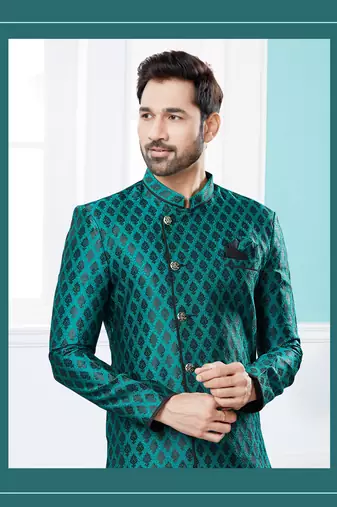 Havy banarasi jackard indowestern sherwani