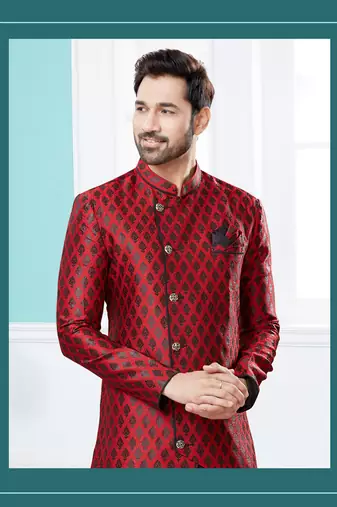 Havy banarasi jackard indowestern sherwani