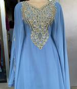 SALE New Handcrafted Zari Stone work Stitched Georgette Kaftan Party Wedding Dresses