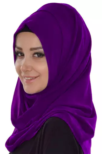 purple Moroccan Kaftan With Sun-proof hijab