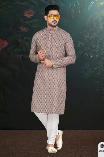 Degital printed with full amrodery thread work kurta pajama set