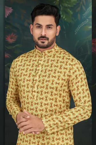 Degital printed with full amrodery thread work kurta pajama set