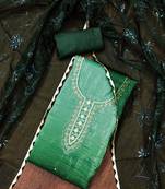 Green Chiffon Hand Wrok Unstitched Dress Material