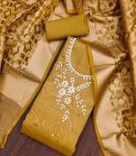 Mehndi Pure Viscose Hand Wrok Unstitched Dress Material