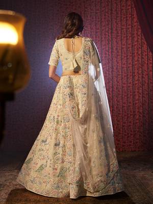 Sensational White Embroidered Georgette Lehenga Choli Set 3