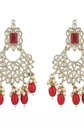 traditional kundan pearl handcrafted dangle chandbali earrings ethnic jewellery