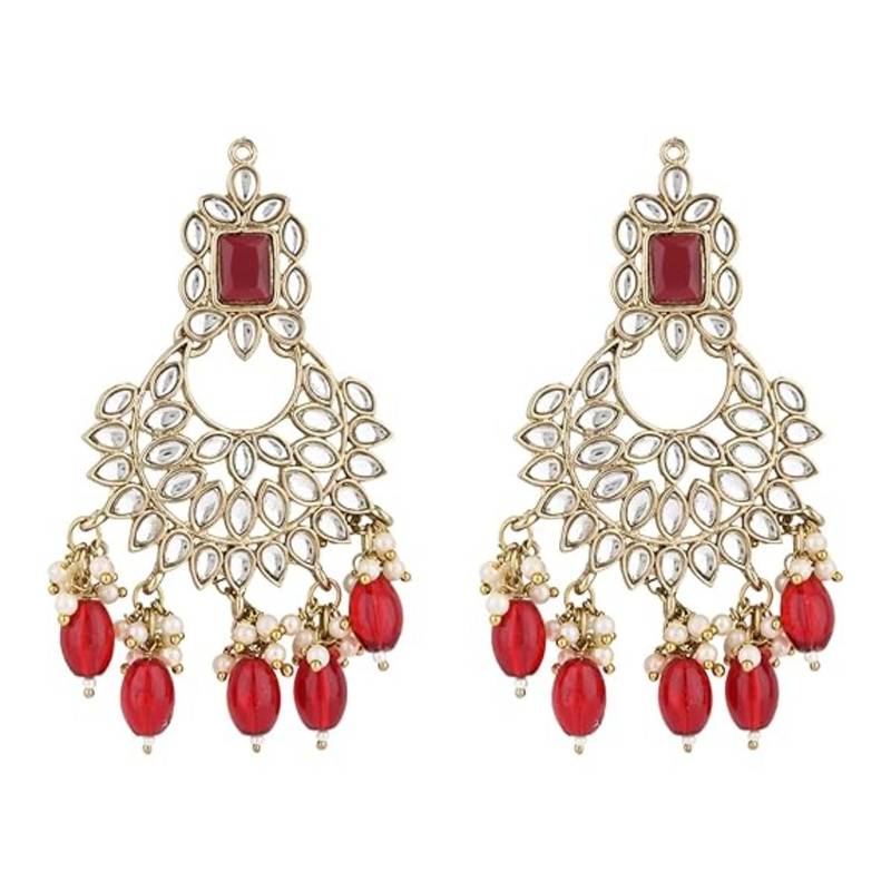 traditional kundan pearl handcrafted dangle chandbali earrings ethnic jewellery