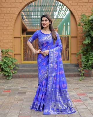  Dola Silk Bandhej Print Sarees  3
