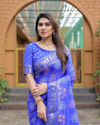  Dola Silk Bandhej Print Sarees  4