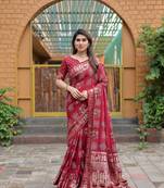  Dola Silk Bandhej Print Sarees 