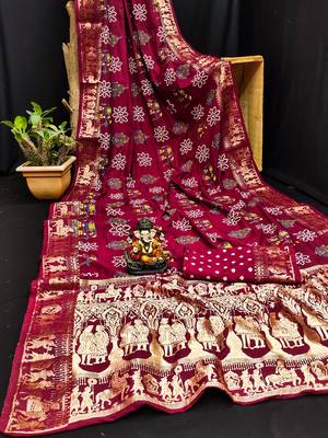  Dola Silk Bandhej Print Sarees  6