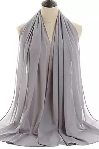 Gray Moroccan Kaftan With Sun-proof hijab