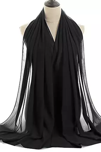 Black Moroccan Kaftan With Sun-proof hijab