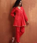 red print angrakha co-ord set