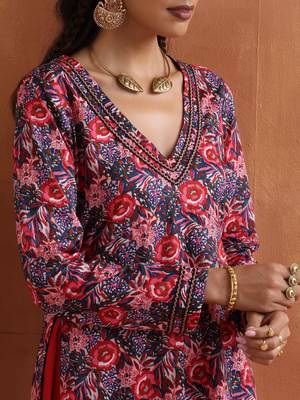 pink print sharara set 4