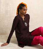 cola silk kurta co-ord set