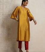 gold silk kurta set