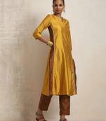 gold silk kurta set