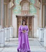 The beautiful Lavender lehenga set with embroidered and georgette dupatta