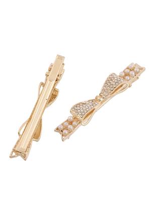 Gold pearl hair clip( pair of 2) 2