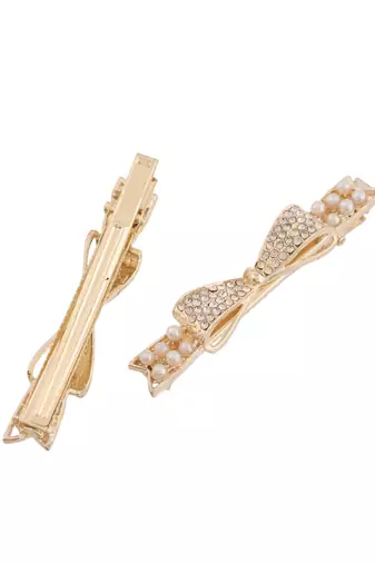 Gold pearl hair clip( pair of 2)