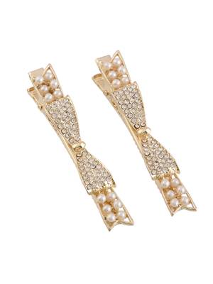 Gold pearl hair clip( pair of 2) 3