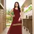 Nikhaar maroon resham embroidery cotton straight cut kurta &