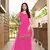 Nikhaar pink resham embroidery cotton straight cut shahara kurta & set
